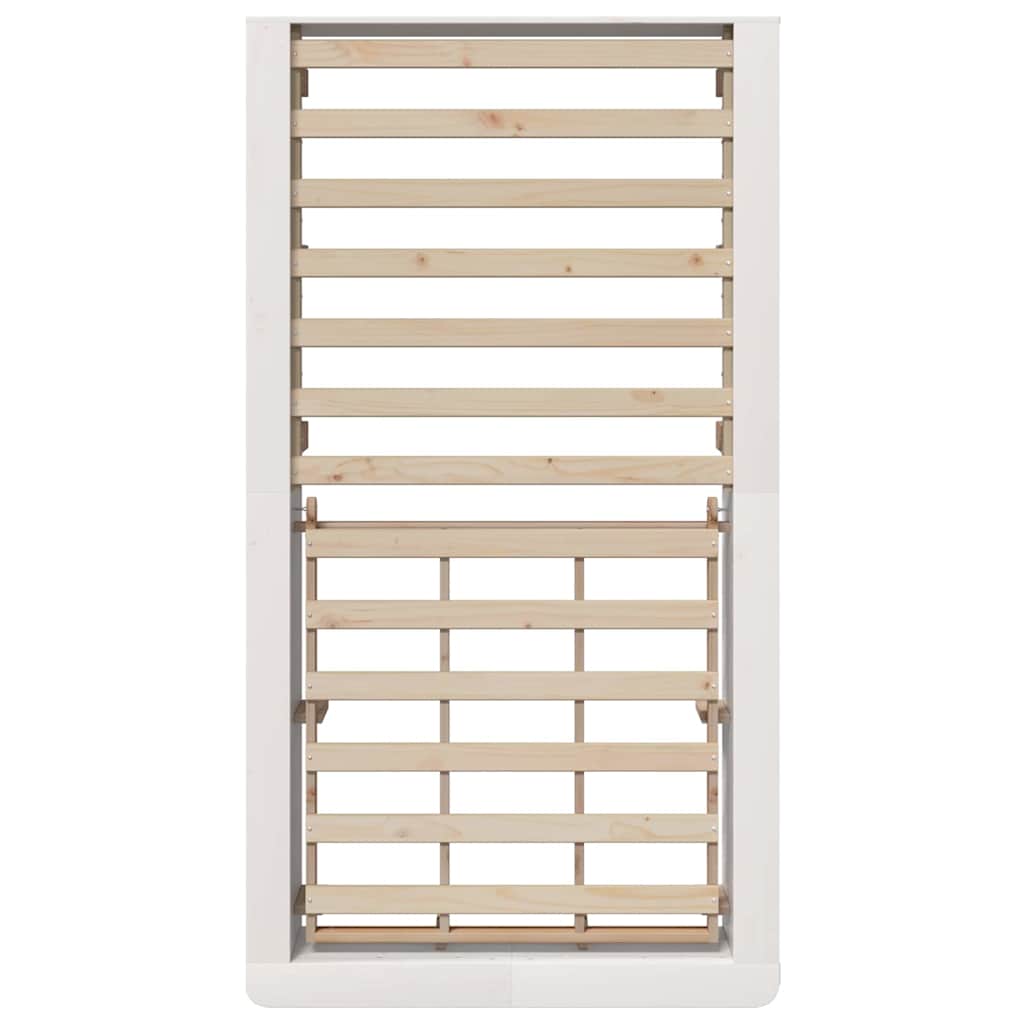 vidaXL Ramka łóżka Biały 90 x 190 cm Lite drewno sosnowe