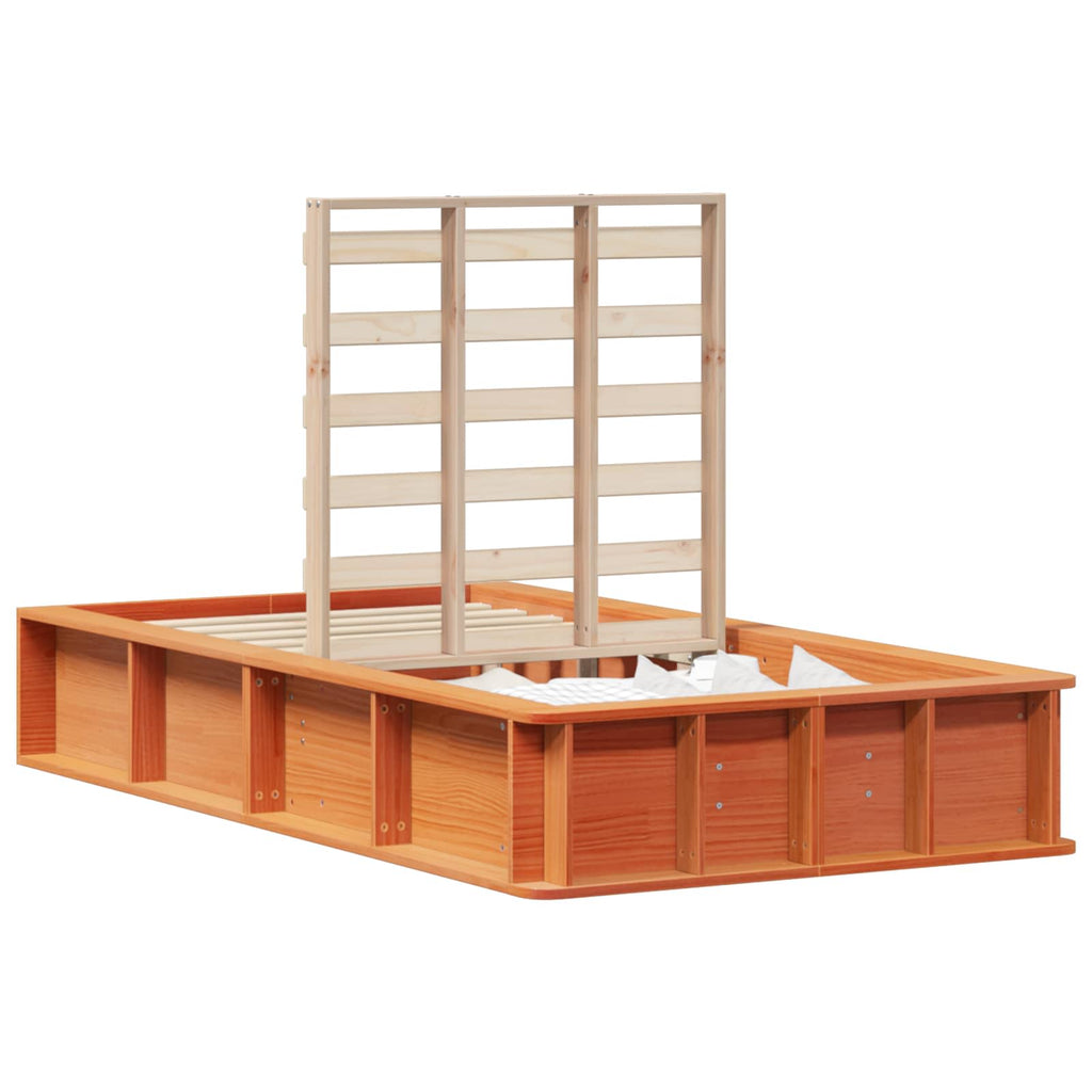 vidaXL Ramka łóżka Woskowy Brąz 90 x 190 cm Lite drewno sosnowe