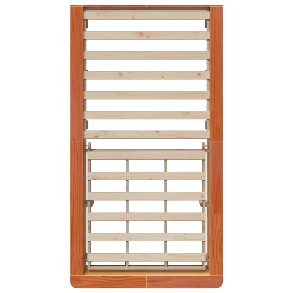 vidaXL Ramka łóżka Woskowy Brąz 90 x 190 cm Lite drewno sosnowe