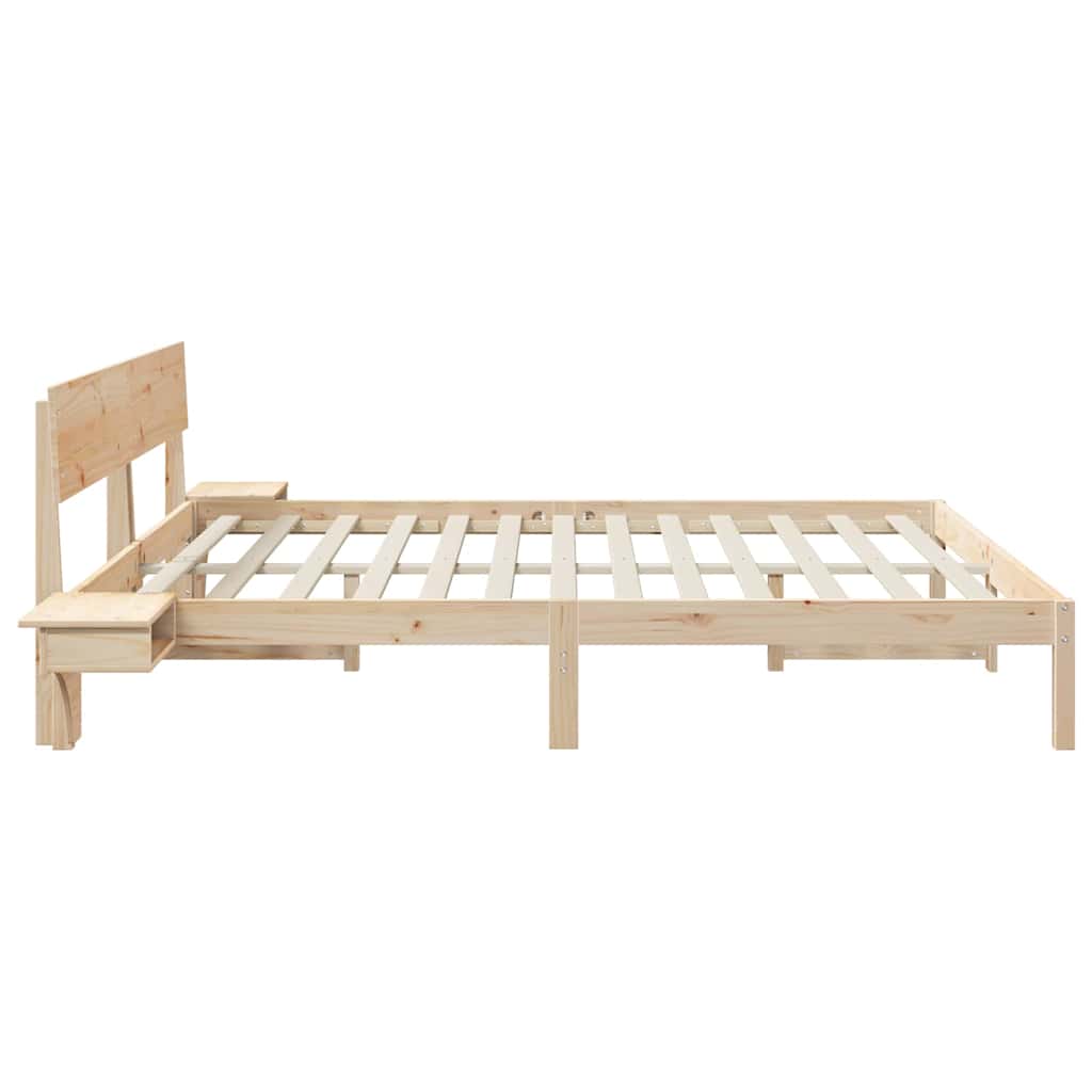 vidaXL Ramka łóżka Brązowy 200 x 200 cm Lite drewno sosnowe