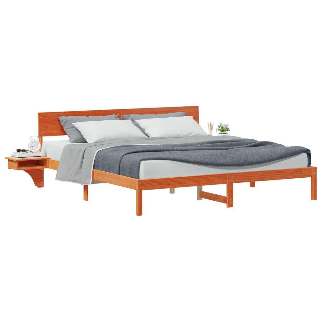 vidaXL Ramka łóżka Woskowy Brąz 200 x 200 cm Lite drewno sosnowe