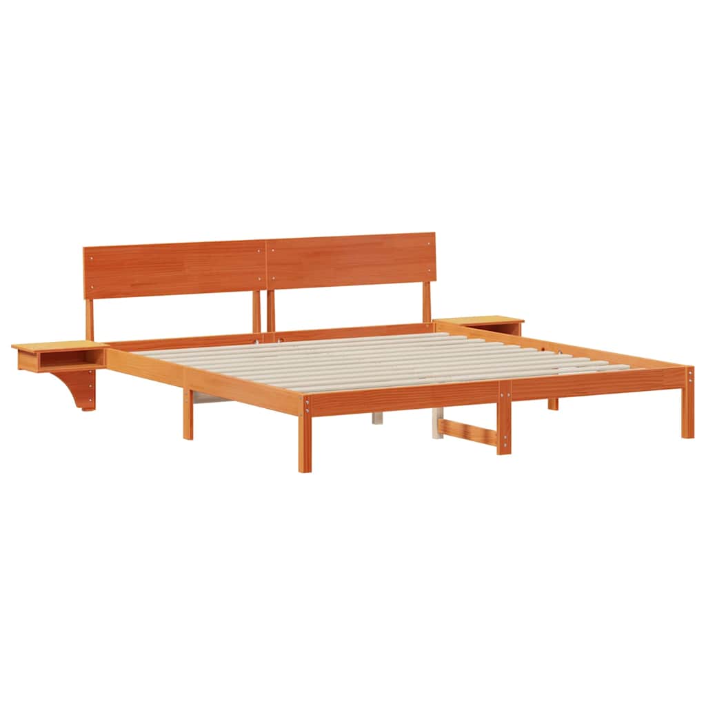 vidaXL Ramka łóżka Woskowy Brąz 200 x 200 cm Lite drewno sosnowe