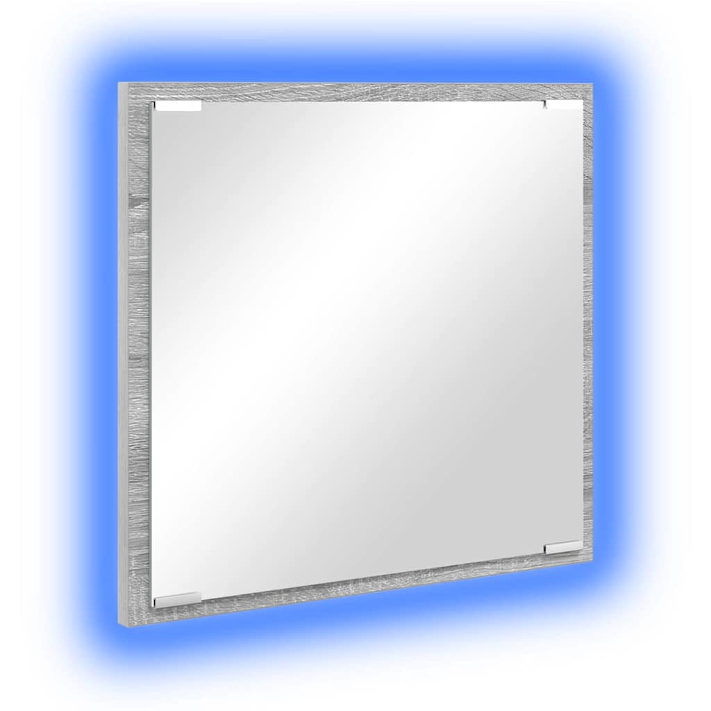 vidaXL Lustro łazienkowe LED Z lustrem Szary Sonoma 40 x 37 x 8.5 cm