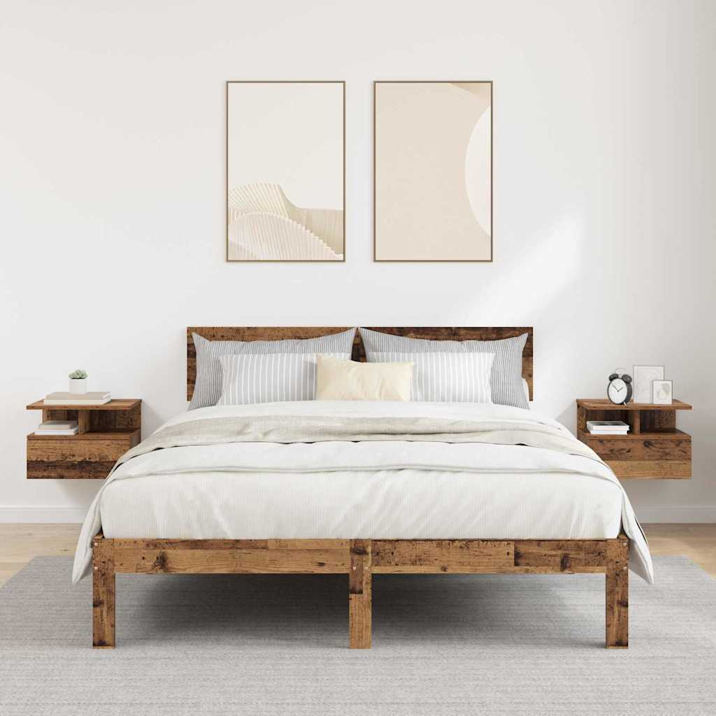 vidaXL Lustro Nocne z szufladą 2 pcs Stare drewno 40 x 31 x 28 cm