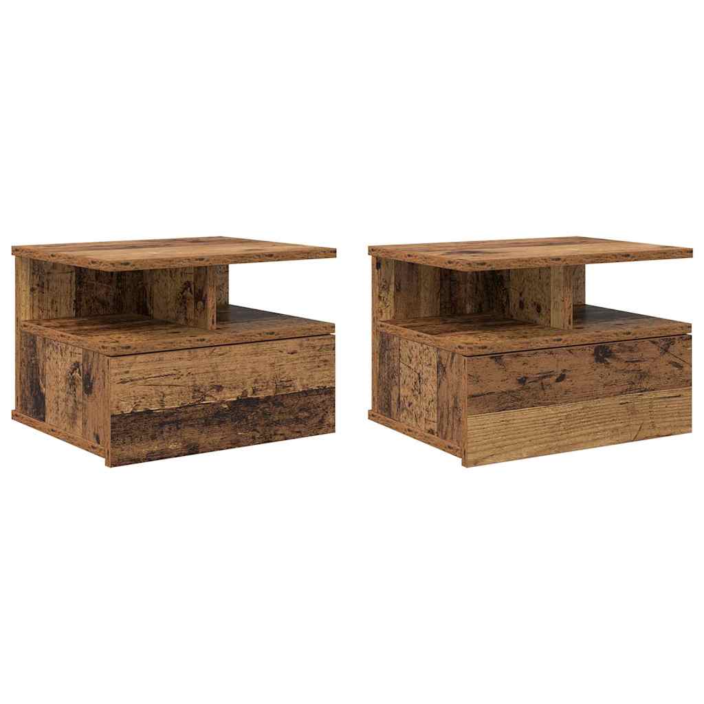 vidaXL Lustro Nocne z szufladą 2 pcs Stare drewno 40 x 31 x 28 cm