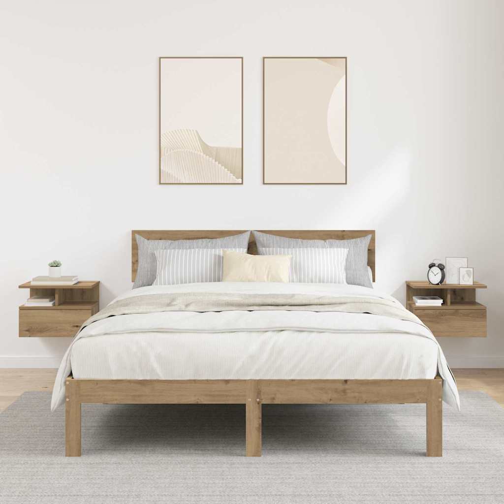 vidaXL Lustro Nocne 2 szt. Dąb rzemieślniczy 40 x 31 x 28 cm