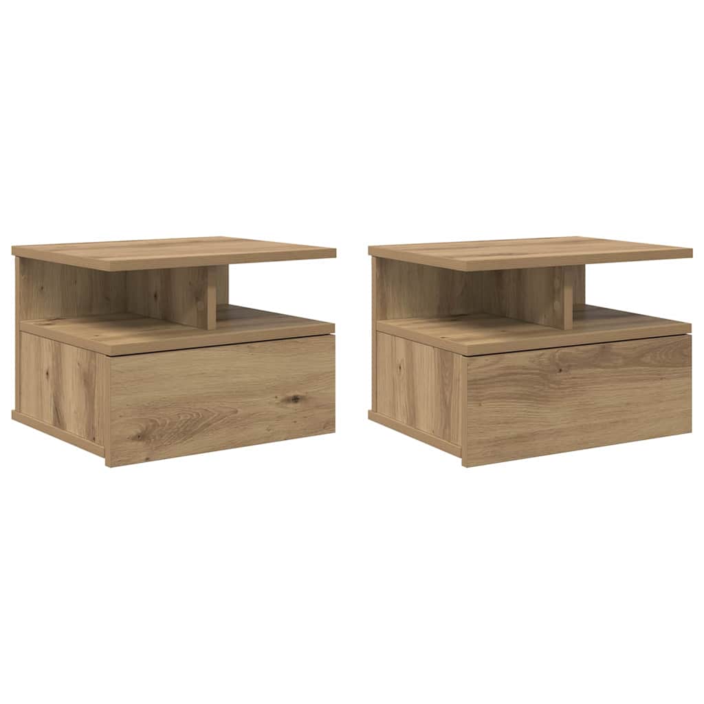 vidaXL Lustro Nocne 2 szt. Dąb rzemieślniczy 40 x 31 x 28 cm