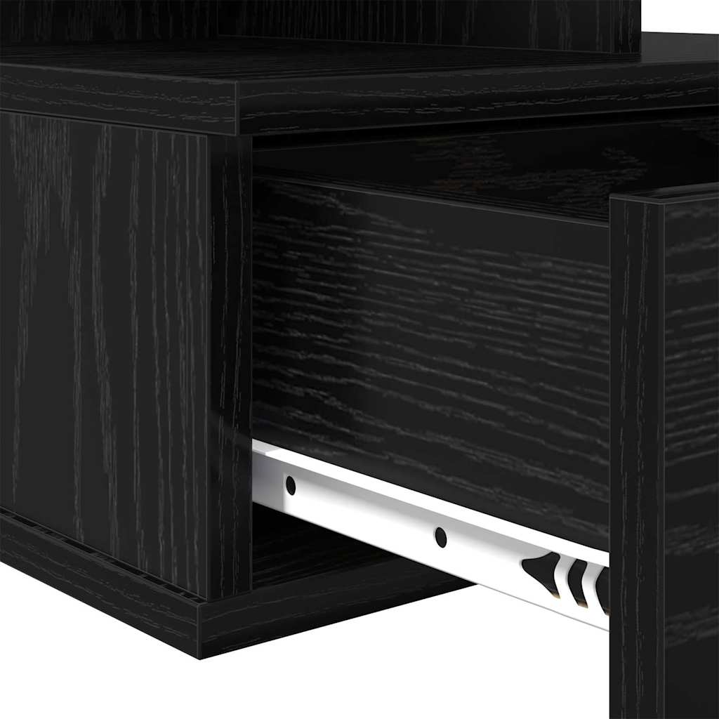 vidaXL Lustro Nocne Czarny Dąb 40 x 31 x 28 cm Materiał drewnopochodny