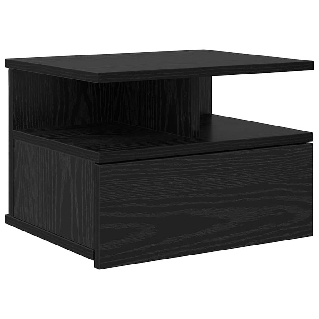 vidaXL Lustro Nocne Czarny Dąb 40 x 31 x 28 cm Materiał drewnopochodny