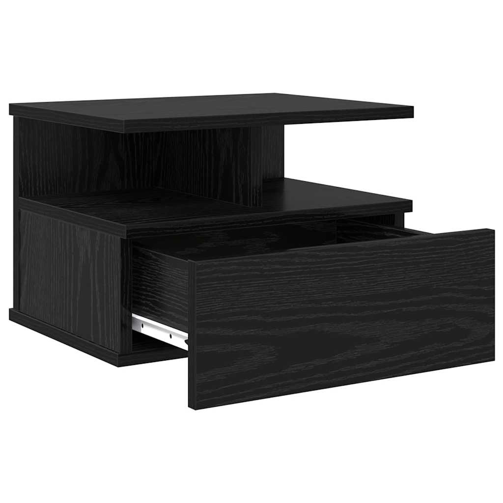 vidaXL Lustro Nocne Czarny Dąb 40 x 31 x 28 cm Materiał drewnopochodny
