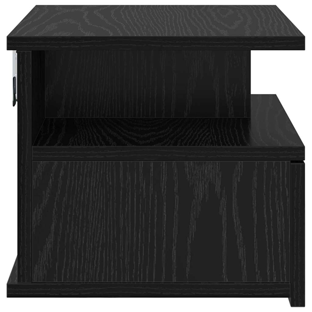 vidaXL Lustro Nocne Czarny Dąb 40 x 31 x 28 cm Materiał drewnopochodny
