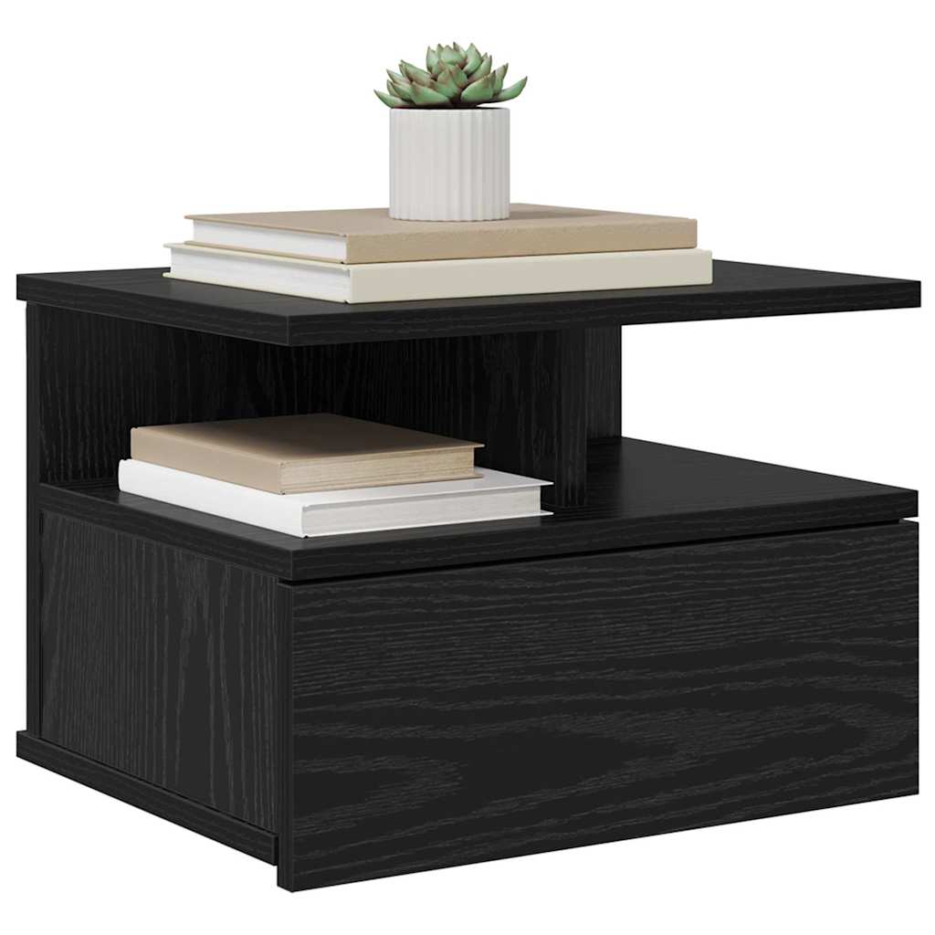 vidaXL Lustro Nocne z szufladą 2 pcs Czarny Dąb 40 x 31 x 28 cm