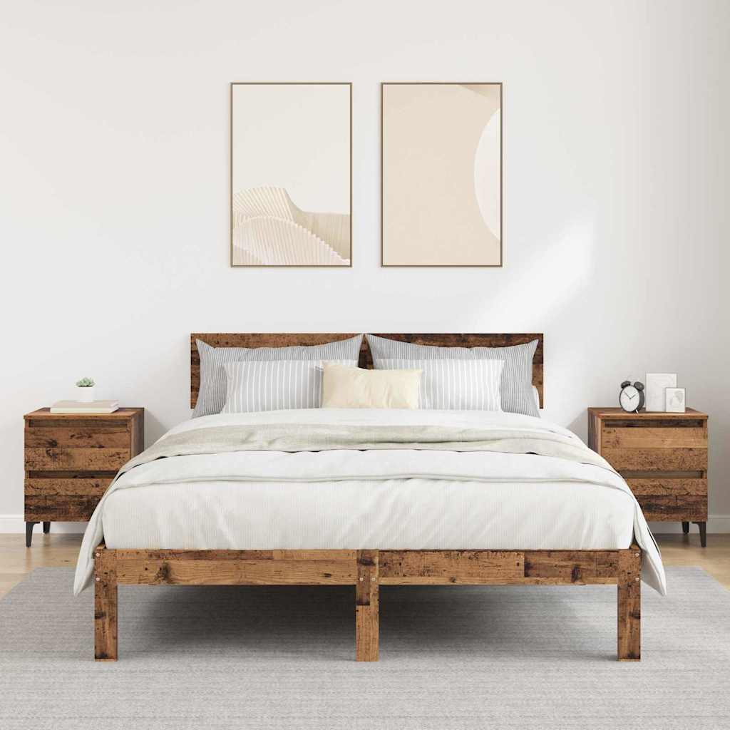 vidaXL Szafka Nocna 2 pcs Stare drewno 40 x 35 x 50 cm