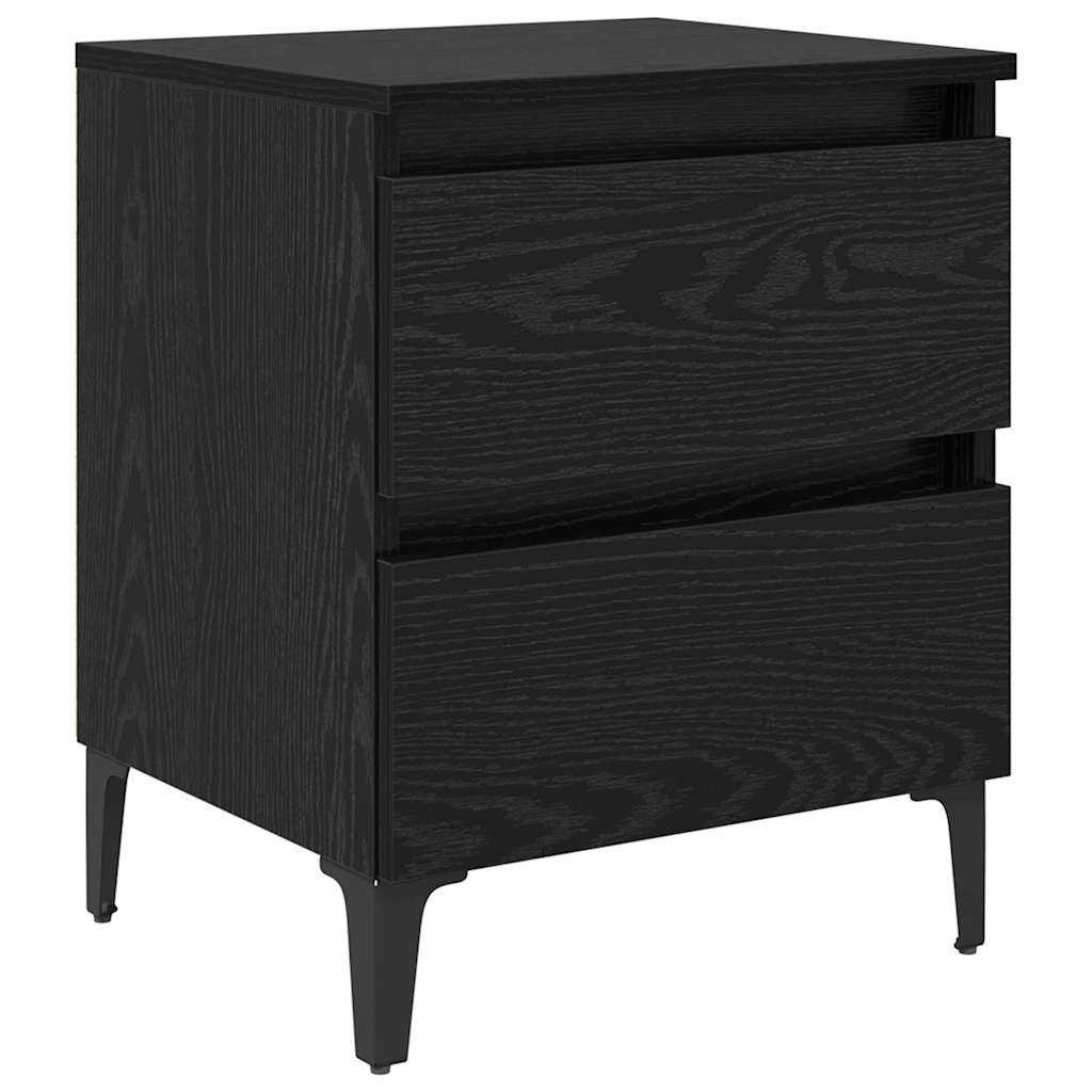 vidaXL Szafka Nocna Czarny dąb 40 x 35 x 50 cm Materiał drewnopochodny