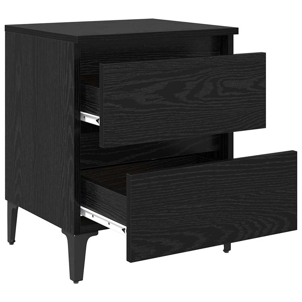 vidaXL Szafka Nocna Czarny dąb 40 x 35 x 50 cm Materiał drewnopochodny