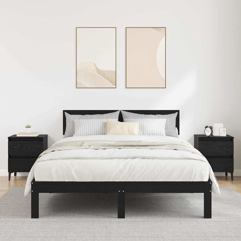 vidaXL Szafka Nocna 2 pcs Czarny dąb 40 x 35 x 50 cm