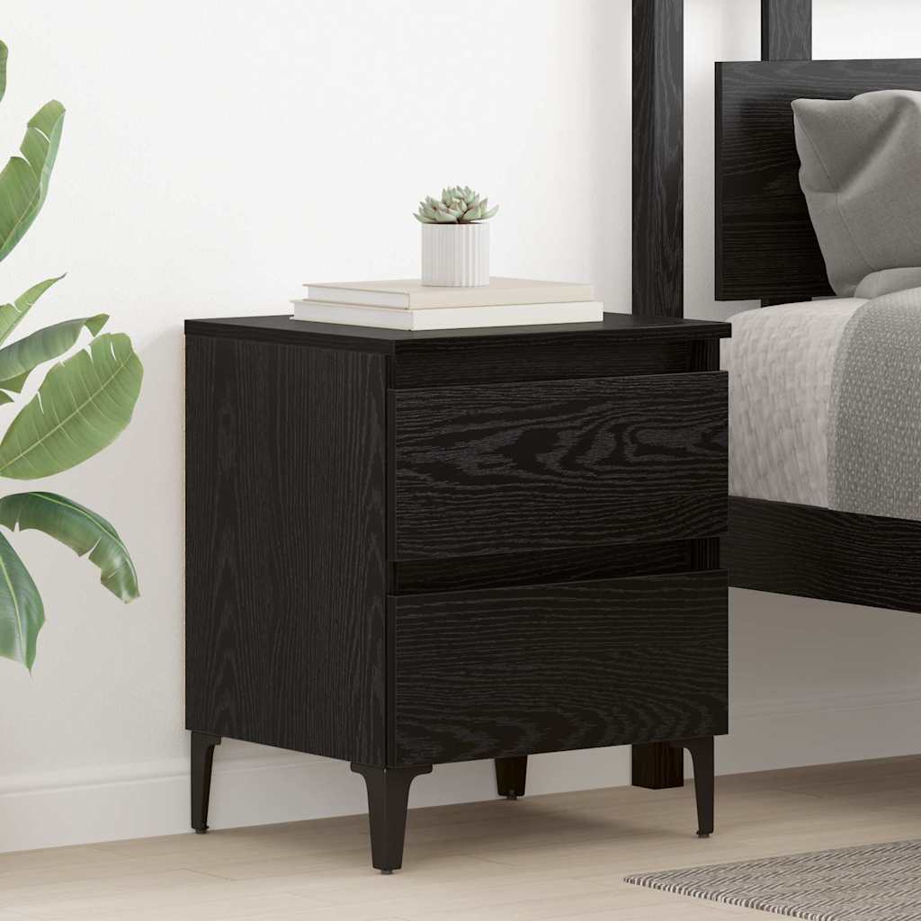 vidaXL Szafka Nocna 2 pcs Czarny dąb 40 x 35 x 50 cm