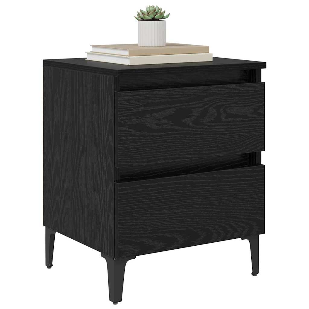 vidaXL Szafka Nocna 2 pcs Czarny dąb 40 x 35 x 50 cm