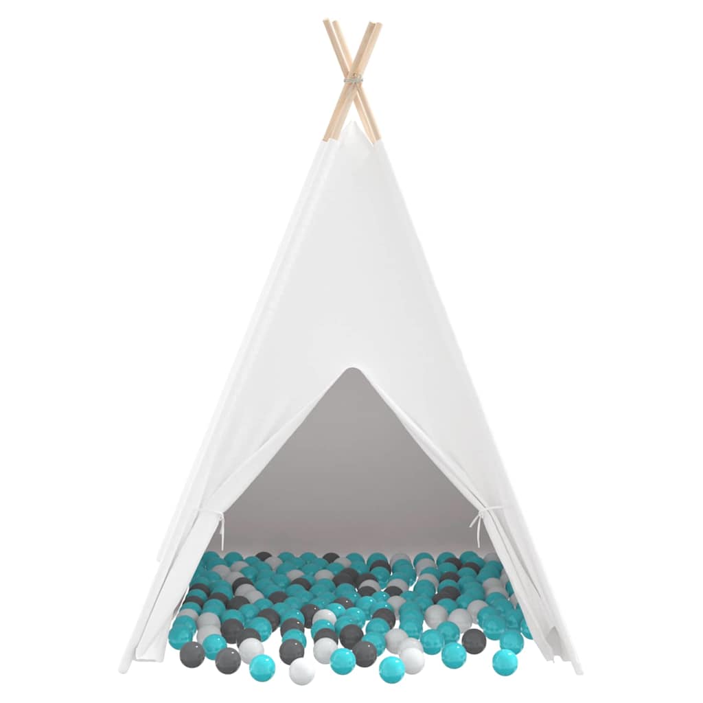 vidaXL Namiot Teepee Biały 120 x 120 x 150 cm Tkanina i plastik