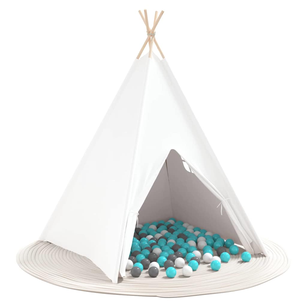 vidaXL Namiot Teepee Biały 120 x 120 x 150 cm Tkanina i plastik