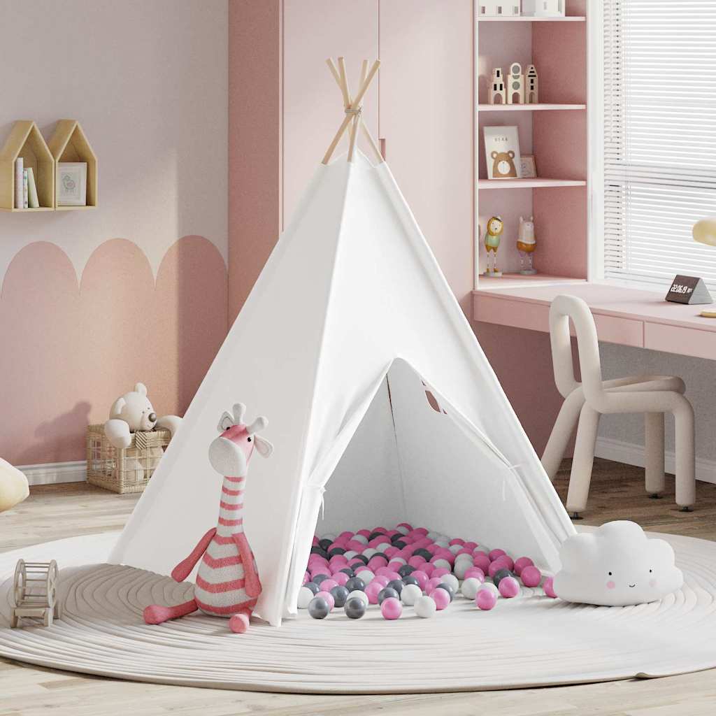 vidaXL Namiot Teepee Biały 120 x 120 x 150 cm Tkanina i plastik