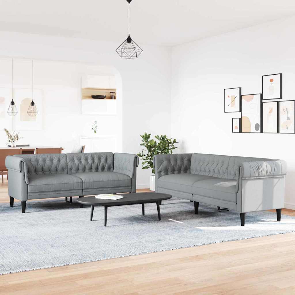vidaXL Sofa do salonu 2 pcs Jasnoszary 201,5 x 74,5 x 74,5 cm tkanina