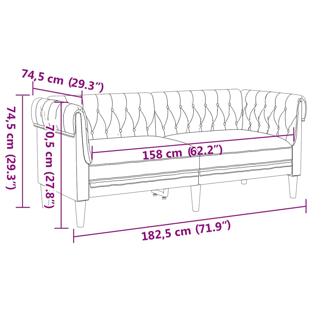 vidaXL Sofa do salonu 2 pcs Ciemnoszary 201,5 x 74,5 x 74,5 cm tkanina