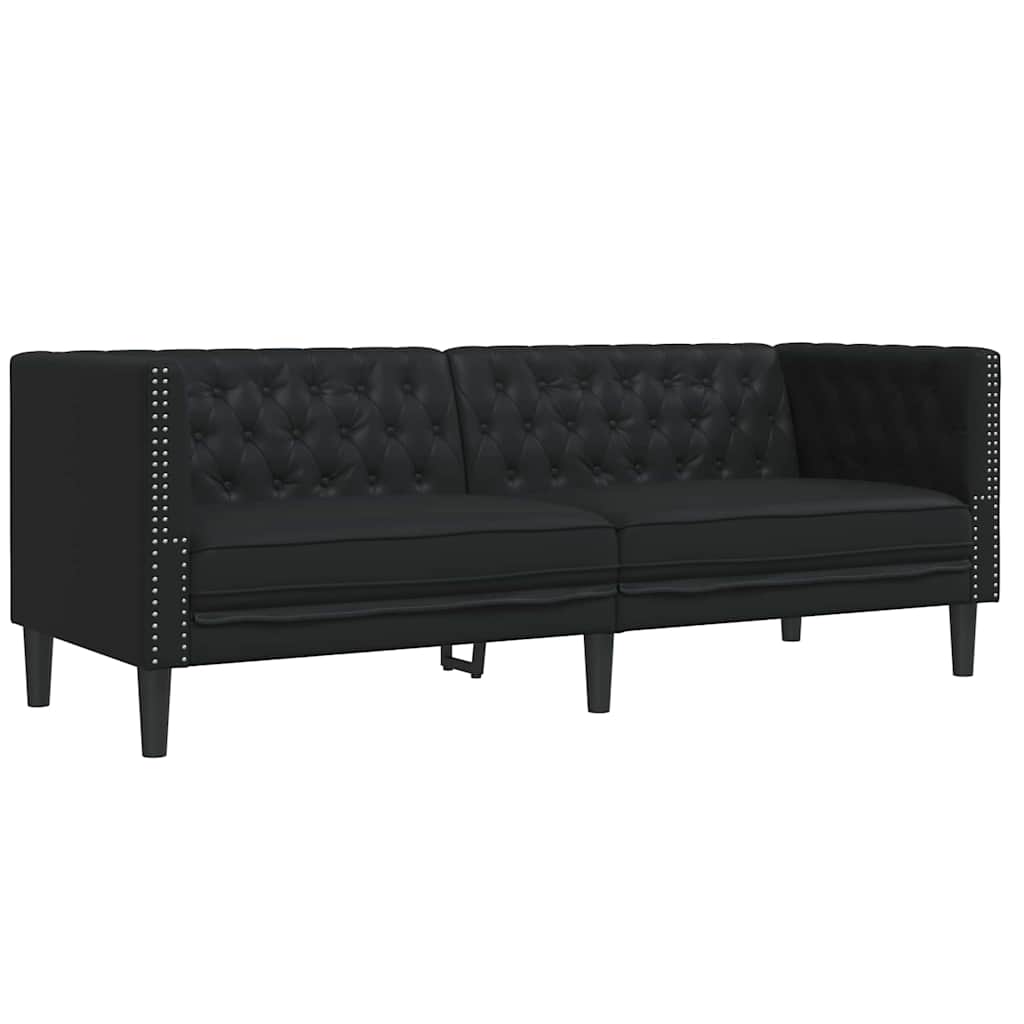 vidaXL Sofa do salonu 2 pcs Czarny 194 x 74,5 x 70,5 cm