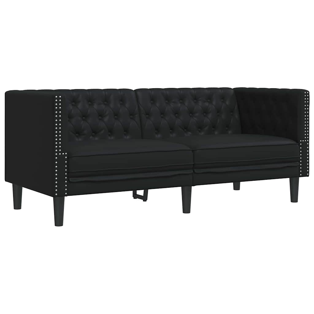 vidaXL Sofa do salonu 2 pcs Czarny 194 x 74,5 x 70,5 cm