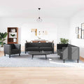 vidaXL Sofa do salonu 3 szt. Czarny Skóra ekologiczna