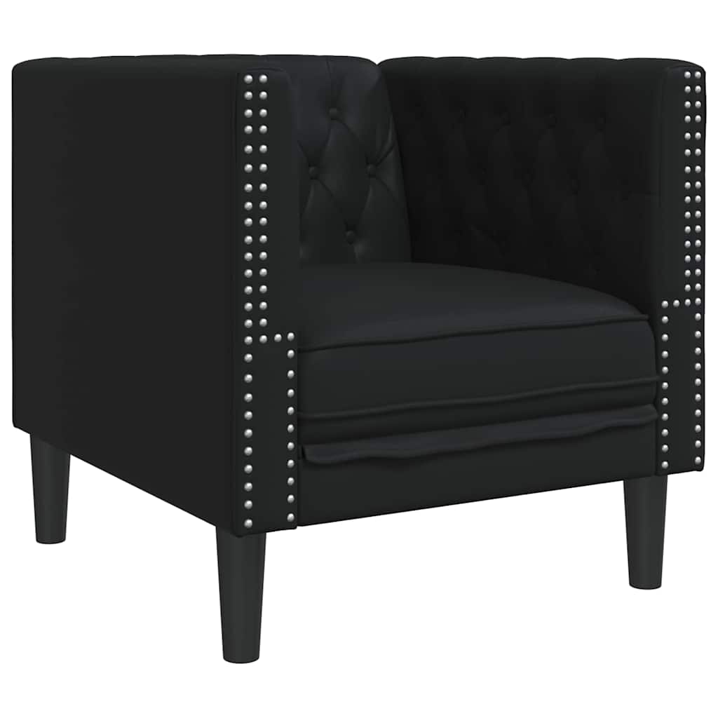 vidaXL Sofa do salonu 3 szt. Czarny Skóra ekologiczna