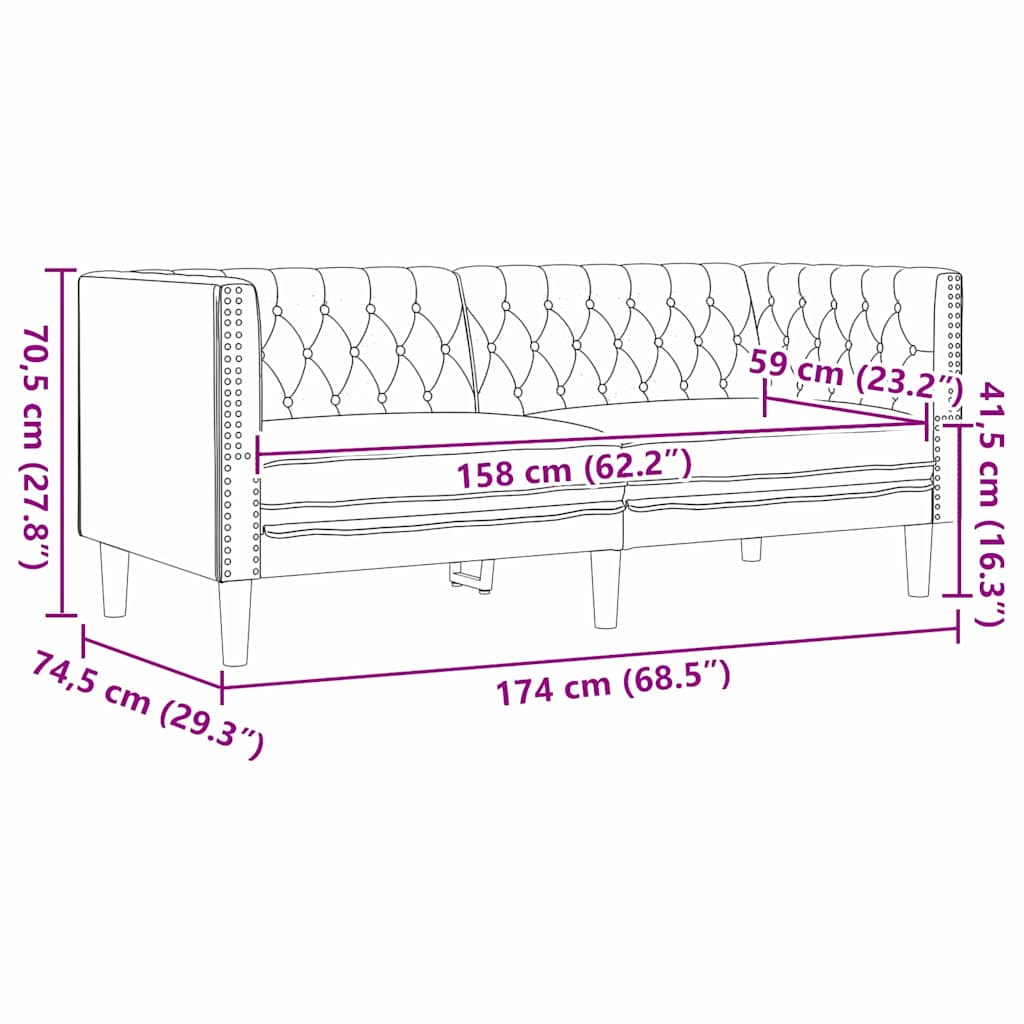 vidaXL Sofa do salonu 3 szt. Czarny Skóra ekologiczna