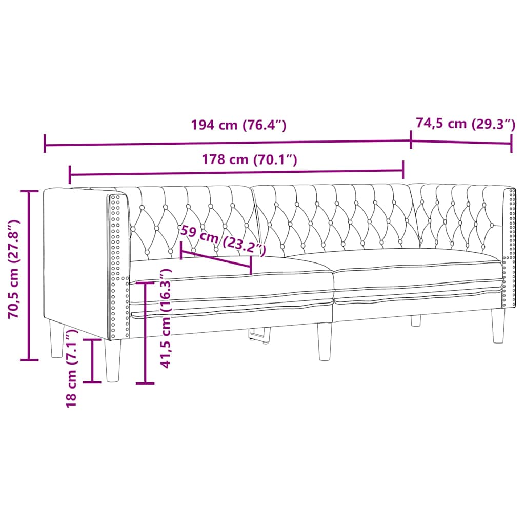 vidaXL Sofa do salonu 3 szt. Czarny Skóra ekologiczna