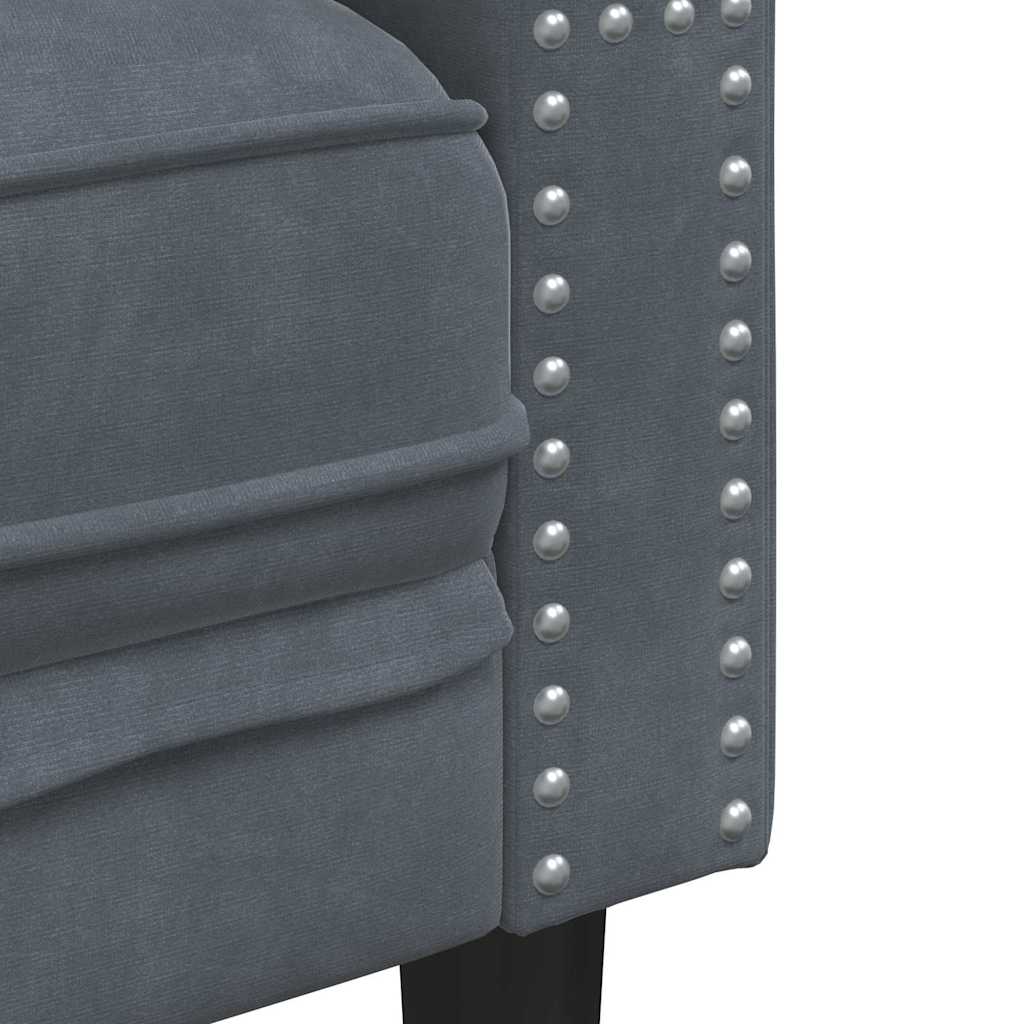 vidaXL Sofa do salonu 2 pcs Ciemnoszary 194 x 74,5 x 70,5 cm Aksamit