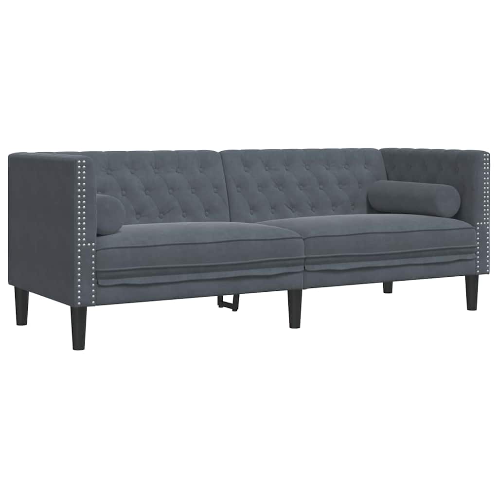 vidaXL Sofa do salonu 2 pcs Ciemnoszary 194 x 74,5 x 70,5 cm Aksamit