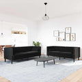 vidaXL Sofa do salonu 2 pcs Czarny 194 x 74,5 x 70,5 cm Aksamit