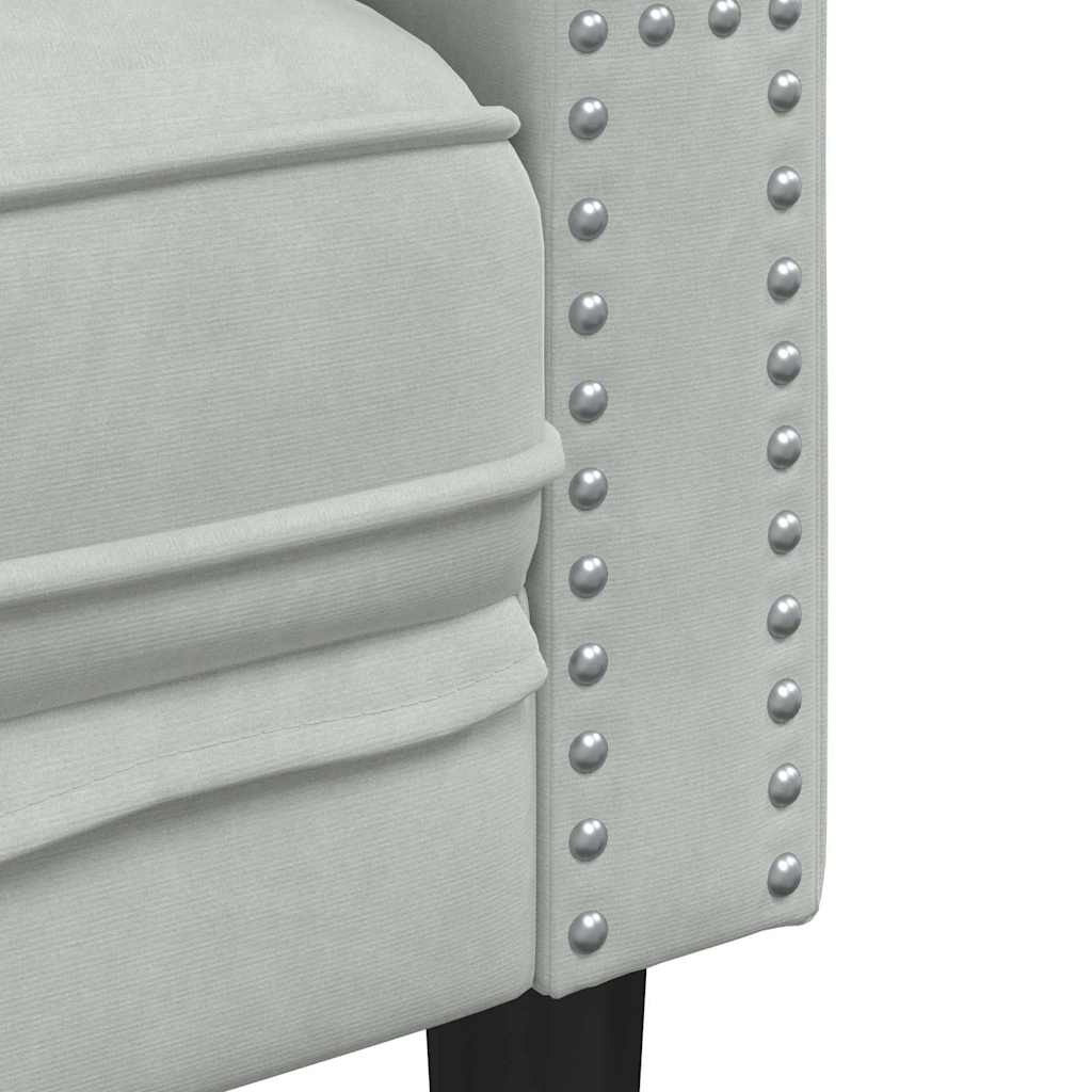 vidaXL Sofa do salonu 3 pcs Jasnoszary 194 x 74,5 x 70,5 cm Aksamit