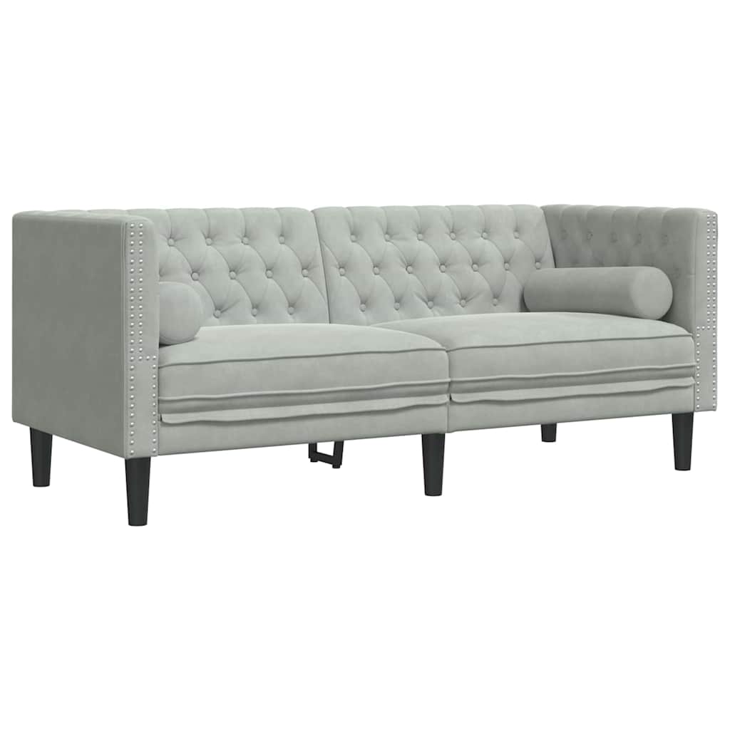vidaXL Sofa do salonu 3 pcs Jasnoszary 194 x 74,5 x 70,5 cm Aksamit