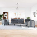 vidaXL Sofa do salonu 3 pcs Ciemnoszary 194 x 74,5 x 70,5 cm Aksamit