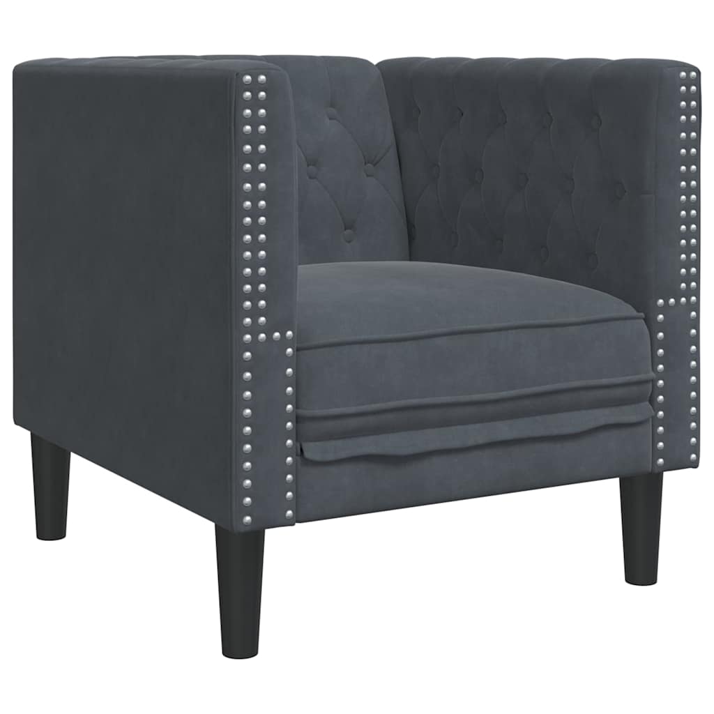 vidaXL Sofa do salonu 3 pcs Ciemnoszary 194 x 74,5 x 70,5 cm Aksamit