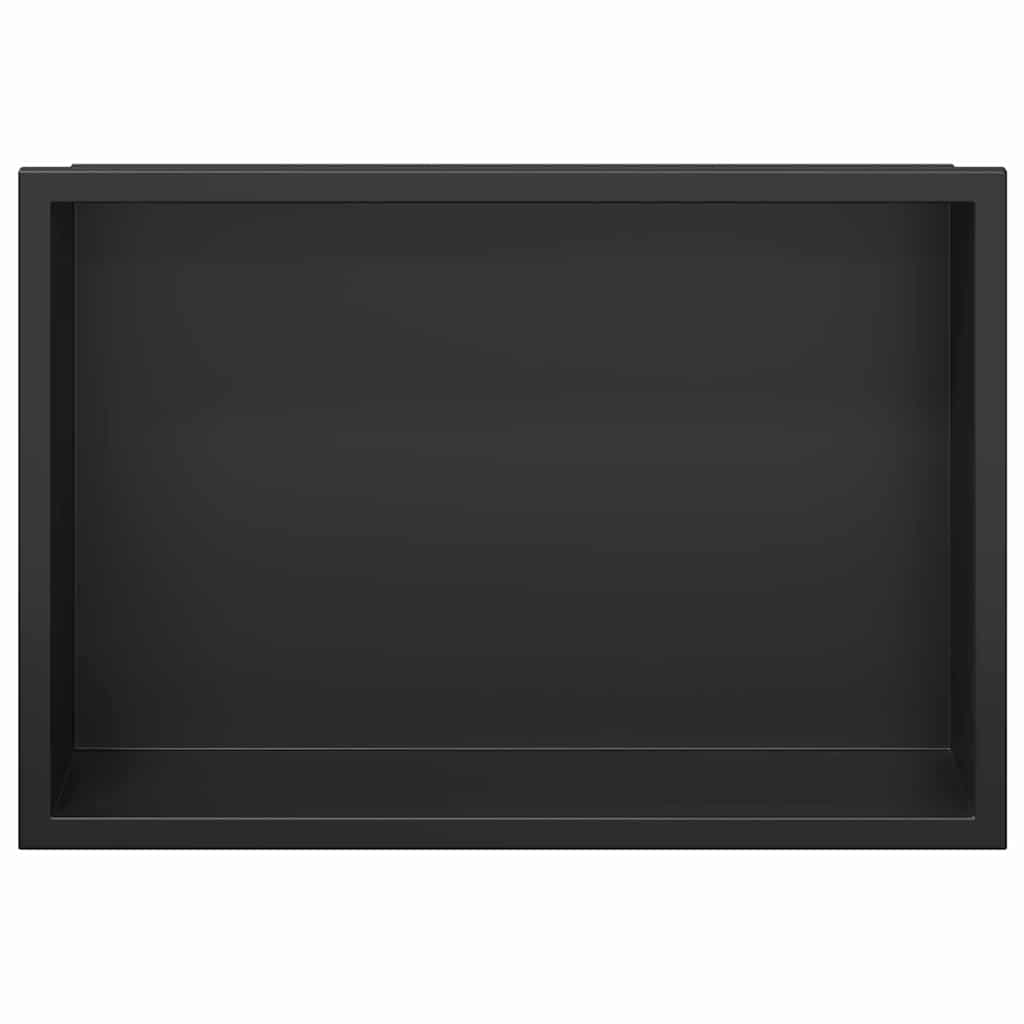 vidaXL Nisza prysznicowa Czarny 30 x 20 x 9,5 cm Stal nierdzewna
