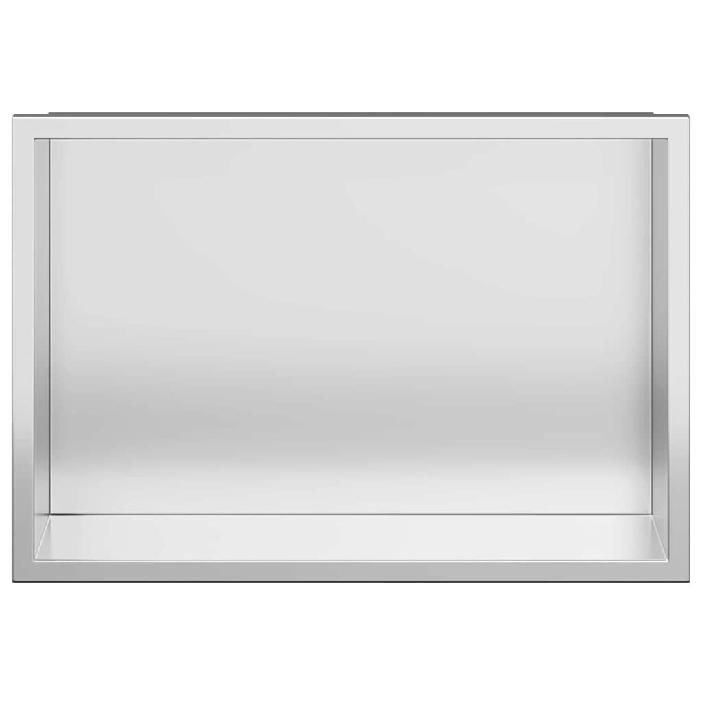 vidaXL Nisza prysznicowa srebrny 30 x 20 x 9,5 cm Stal nierdzewna