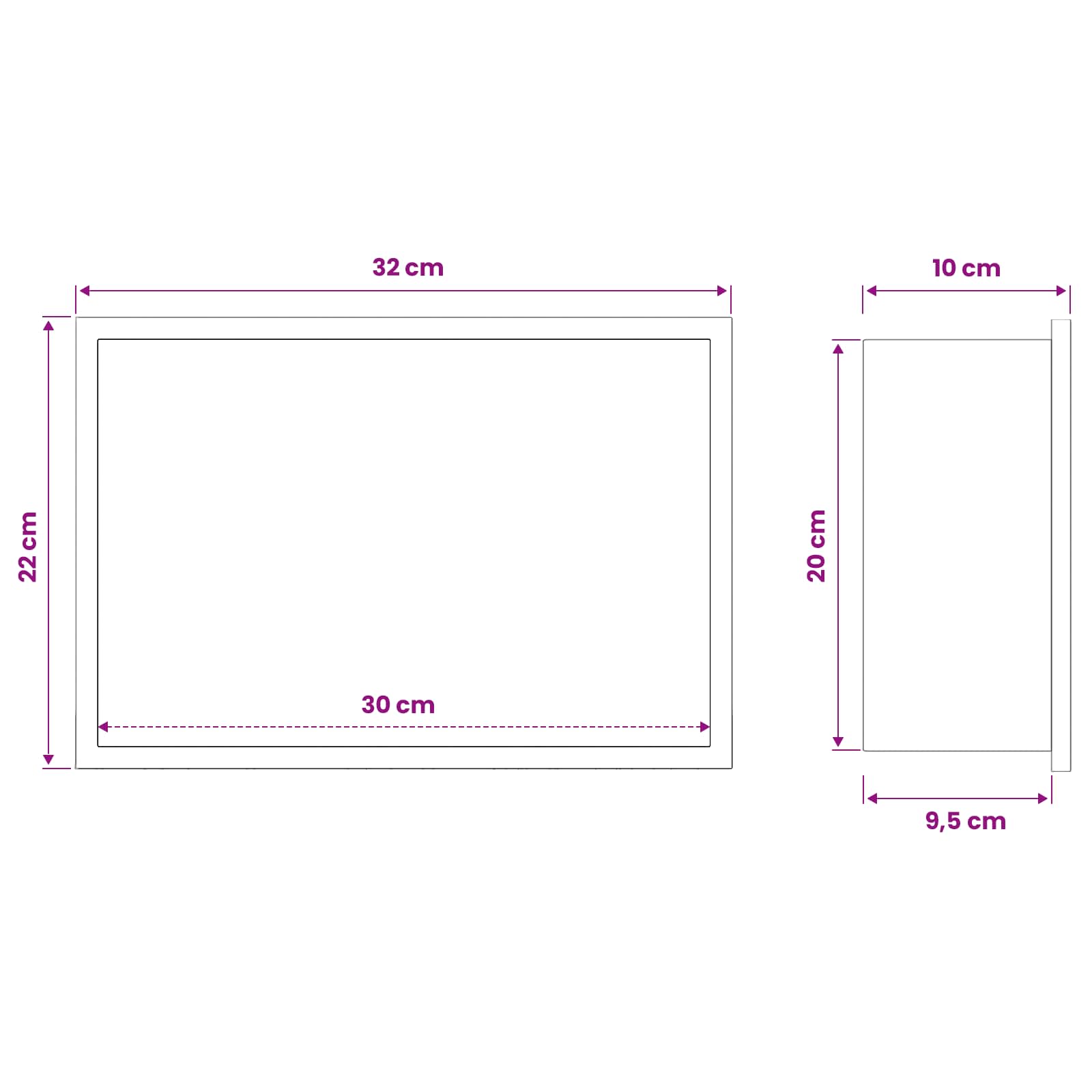 vidaXL Nisza prysznicowa srebrny 30 x 20 x 9,5 cm Stal nierdzewna