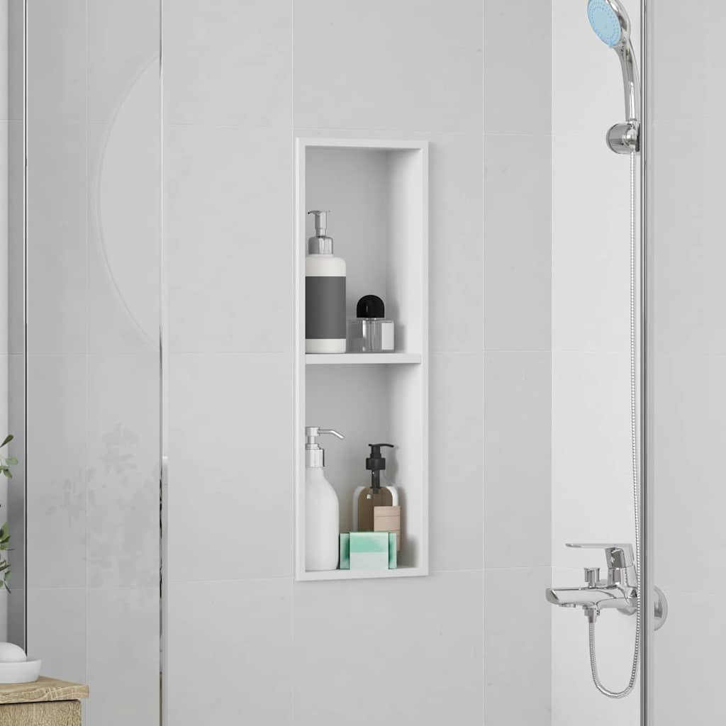 vidaXL Nisza prysznicowa Biały 60 x 20 x 9,5 cm Stal nierdzewna