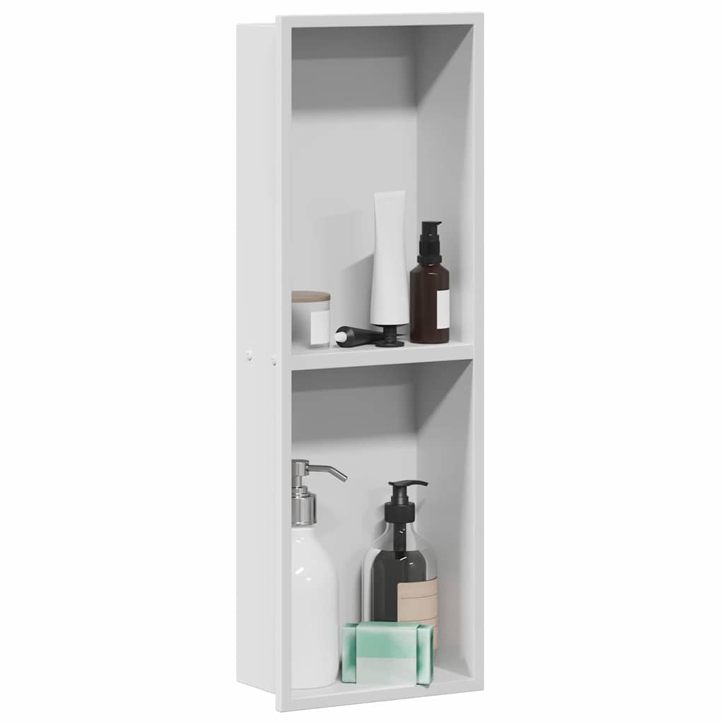 vidaXL Nisza prysznicowa Biały 60 x 20 x 9,5 cm Stal nierdzewna