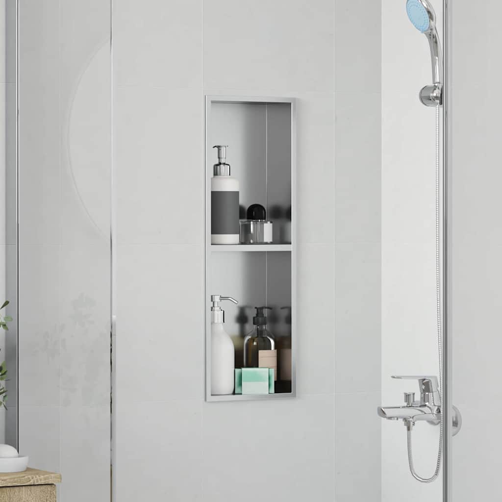 vidaXL Nisza prysznicowa Srebrny 60 x 20 x 9,5 cm Stal nierdzewna