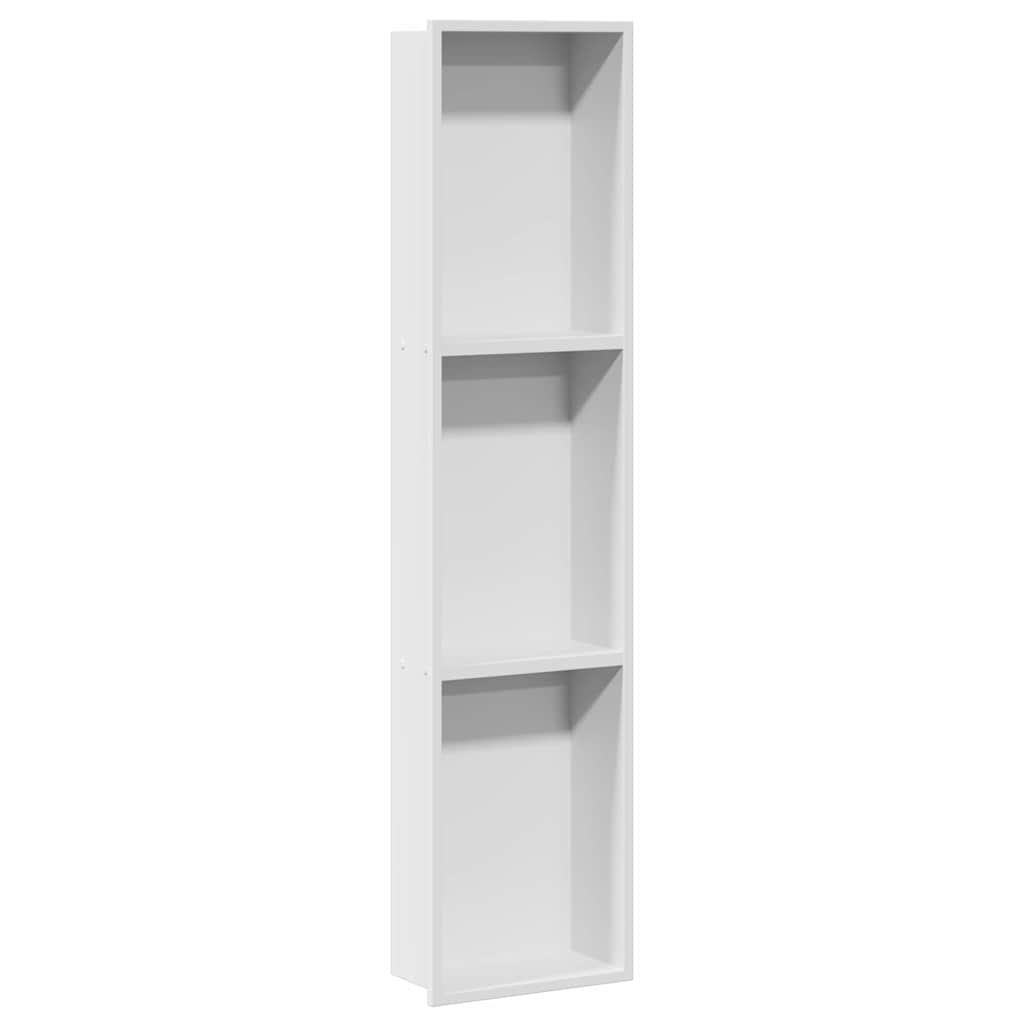 vidaXL Nisza prysznicowa Biały 90 x 20 x 9,5 cm Stal nierdzewna