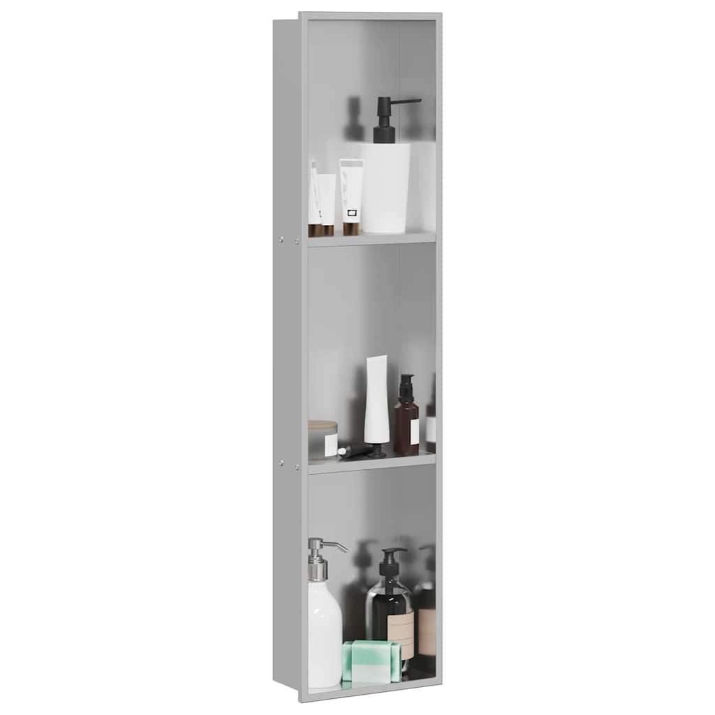 vidaXL Nisza prysznicowa Srebrny 90 x 20 x 9,5 cm Stal nierdzewna