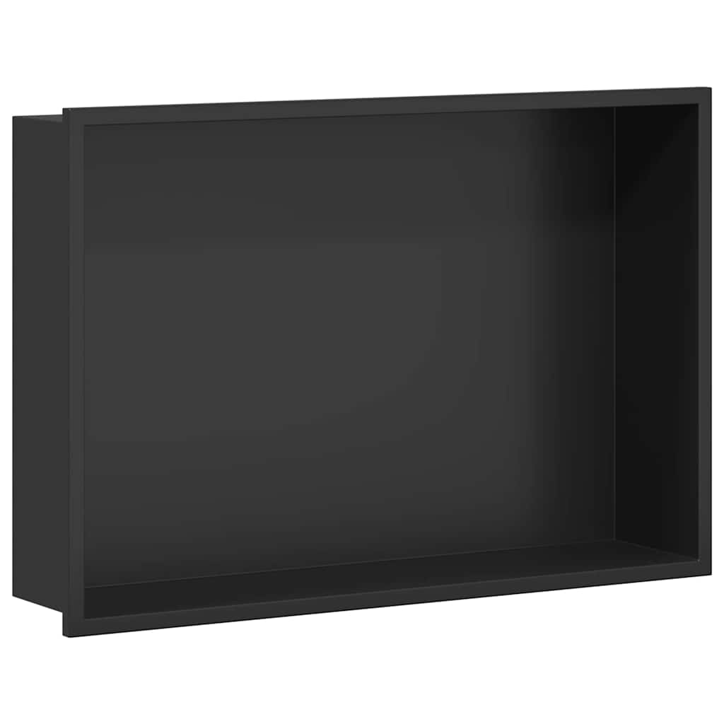 vidaXL Nisza prysznicowa Czarny 45 x 30 x 9,5 cm Stal nierdzewna