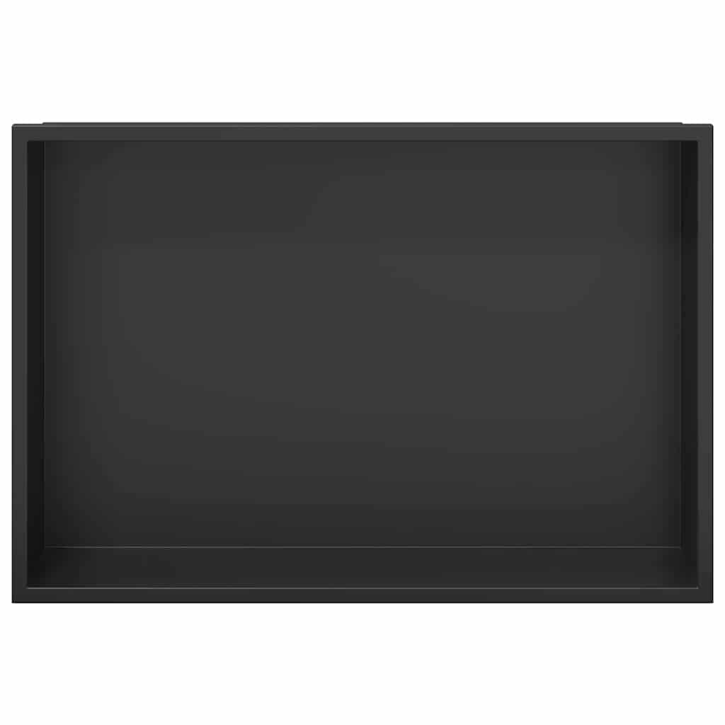 vidaXL Nisza prysznicowa Czarny 45 x 30 x 9,5 cm Stal nierdzewna